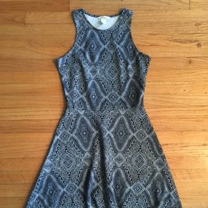H&M blue and white skater dress size S